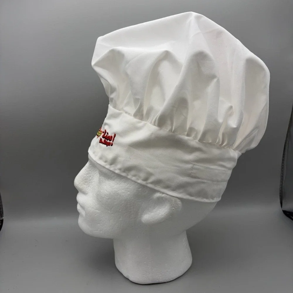 Curious George Live! Chef Hat Kids OS White Embroidered Costume Play Accessory